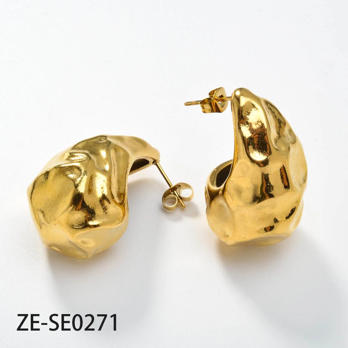 14K Gold Plated Dubai Charm Hoop Earrings Rood Stainless Steel Women Trend Earring Acier Inoxydable Punk Accessories Party Gift