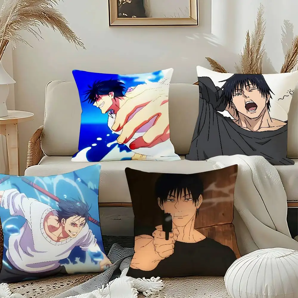 Cool T-Toji Fushiguro Throw Pillow Covers Pattern Cushion Cover Suitable For Sofa Bedroom Car Pillow Cover