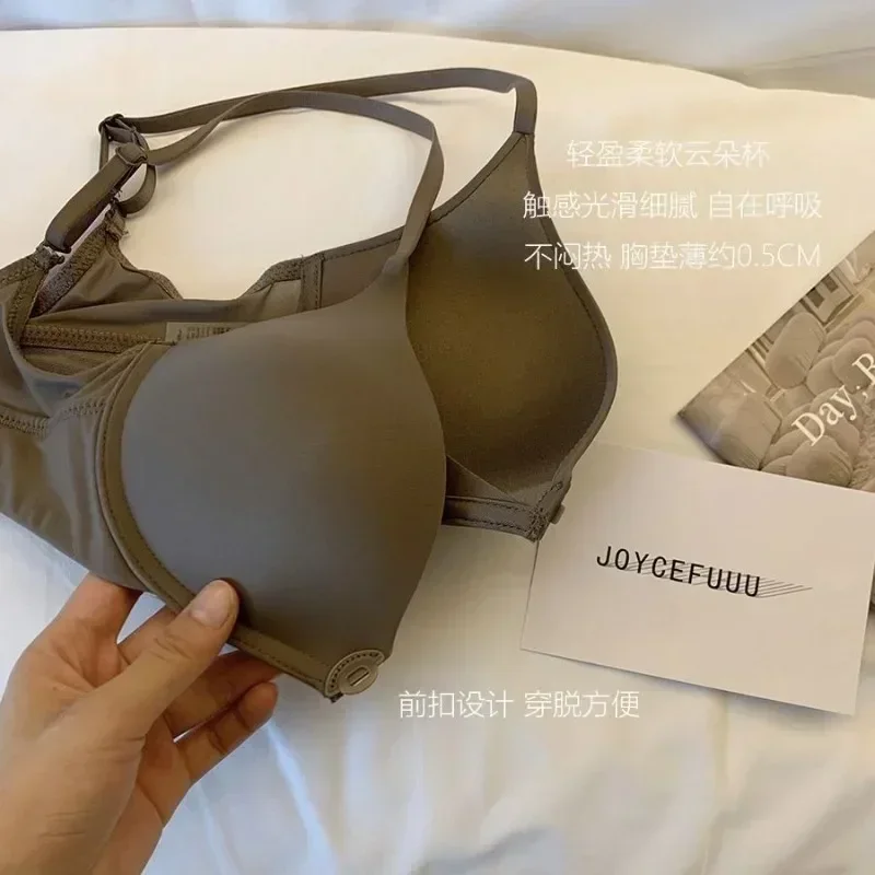 حمالة صدر نسائية من BANERDANNI حمالة صدر مجوفة خالية من الأسلاك وإغلاق أمامي خفيفة الوزن قابلة للتنفس بدون خياطة مريحة للصدر الصغير