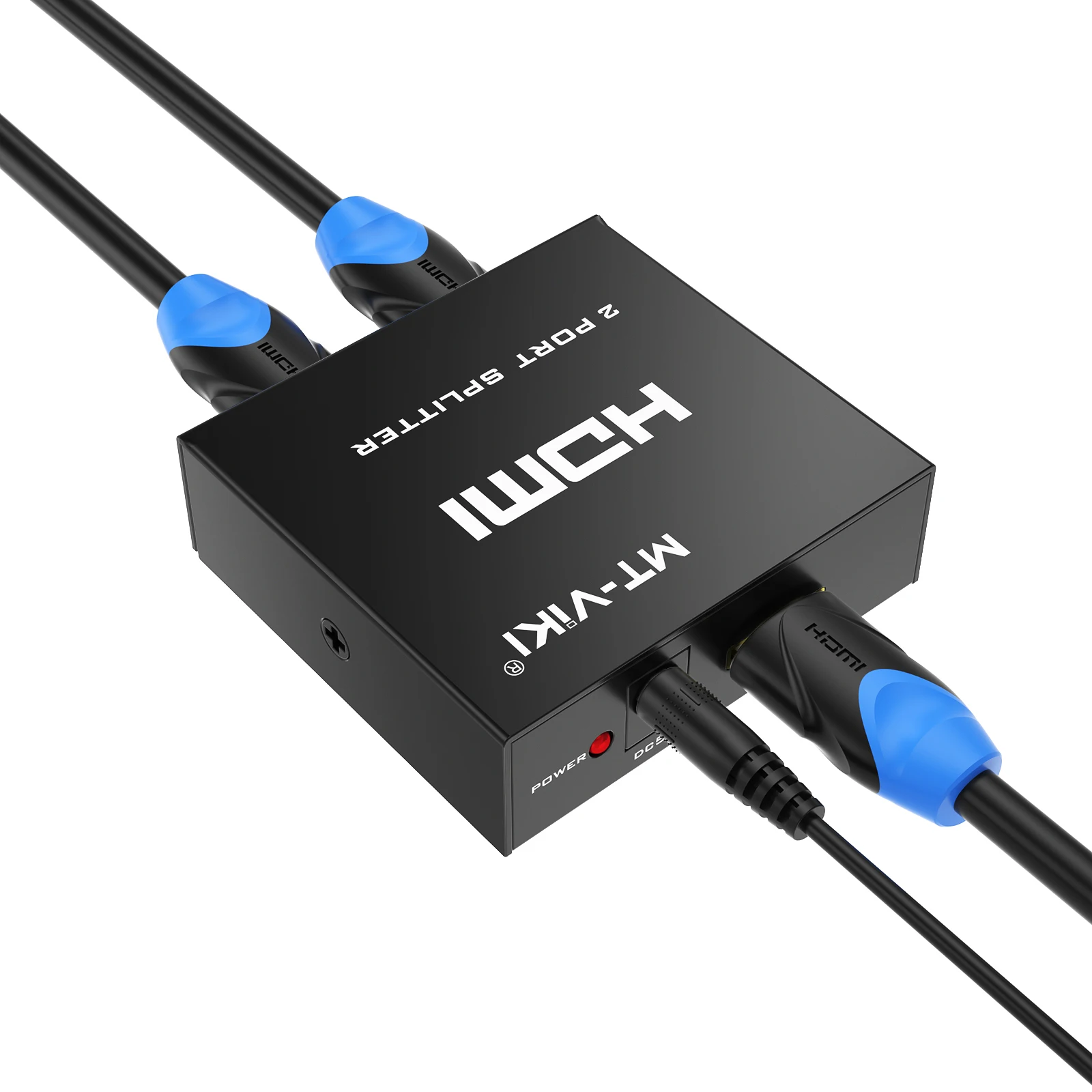 4K 30Hz h dmi Splitter 1 in 2 Out, MT-VIKI 1 Computer 2 mo nitor + Power Adapter 2 Ports h dmi Splitter 1x2