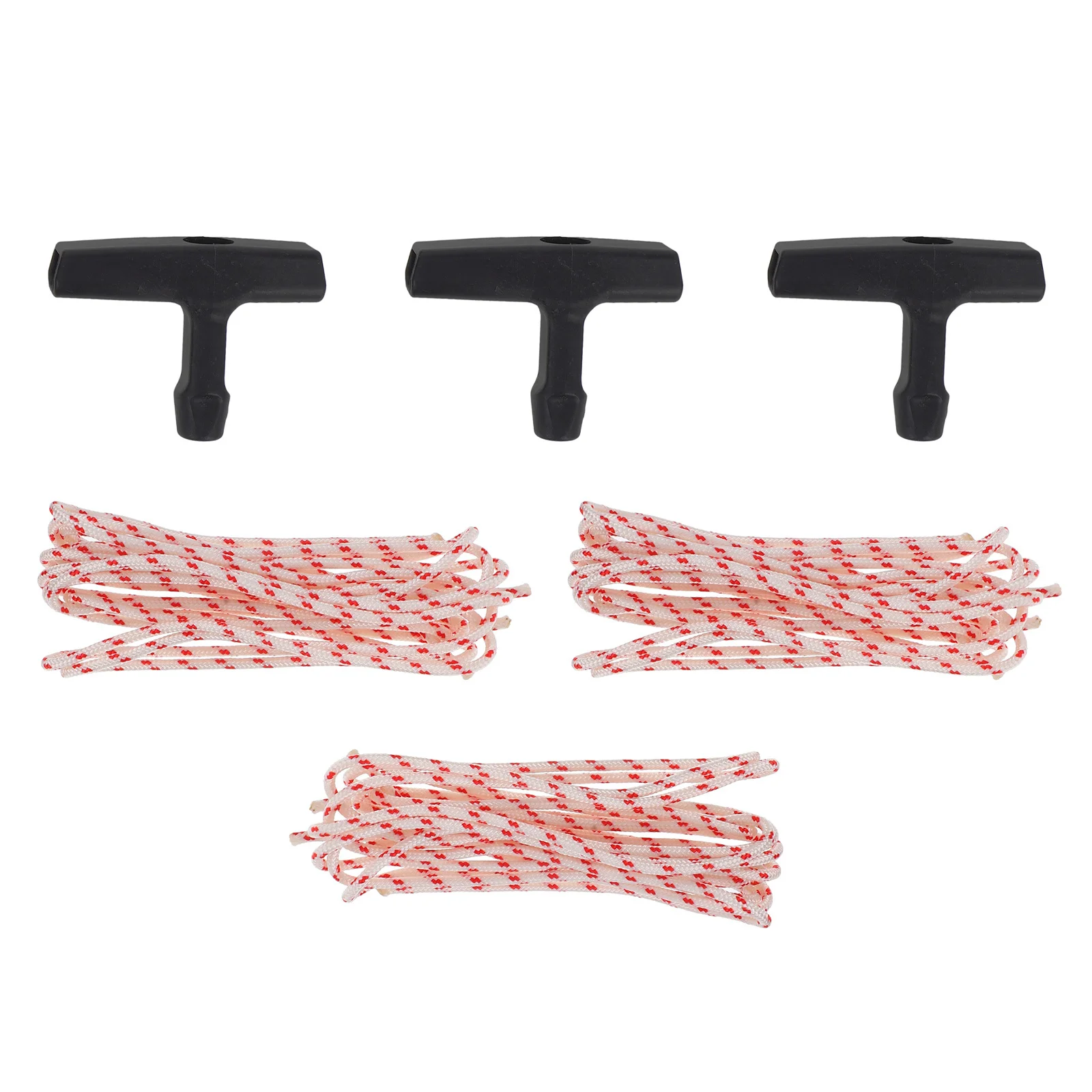 

3Sets Starter Rope Lawn Mower Pull Cord Durable Recoil Starter Handle Kit Universal Fit Generator Pull String Handle