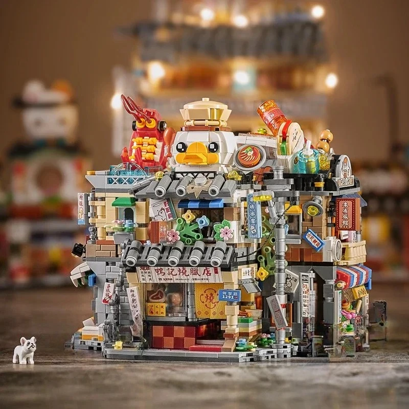 

LOZ1293 Строительные блоки Магазин гурманов, собранная модель, хипстерская игра, вид на улицу, настольное украшение, подарок «сделай сам»