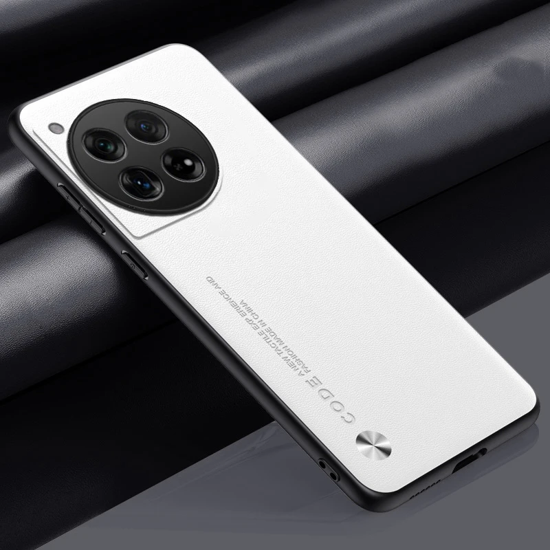 

For Oneplus 12 Plain Skin Leather Case Cover Soft Frame Camera Fundas For Oneplus 12/Oneplus 11 Coques Protection for Oneplus 13