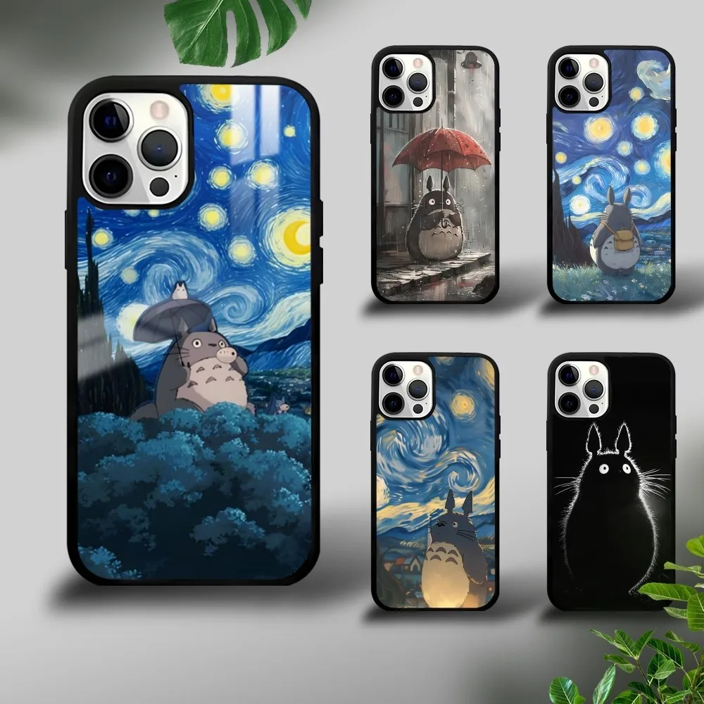 

Cartoon T-Totoro Phone Case For iPhone 16 15 14 13 12 11 Pro Xs Max Mini Plus Celulares Hard Funda