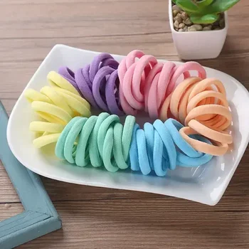 Kolorowe zagęścić podstawowe nylonowe elastyczne gumki do włosów dla dziewczynek kucyk trzymaj Scrunchie gumka moda dziecięca akcesoria do włosów dla dzieci