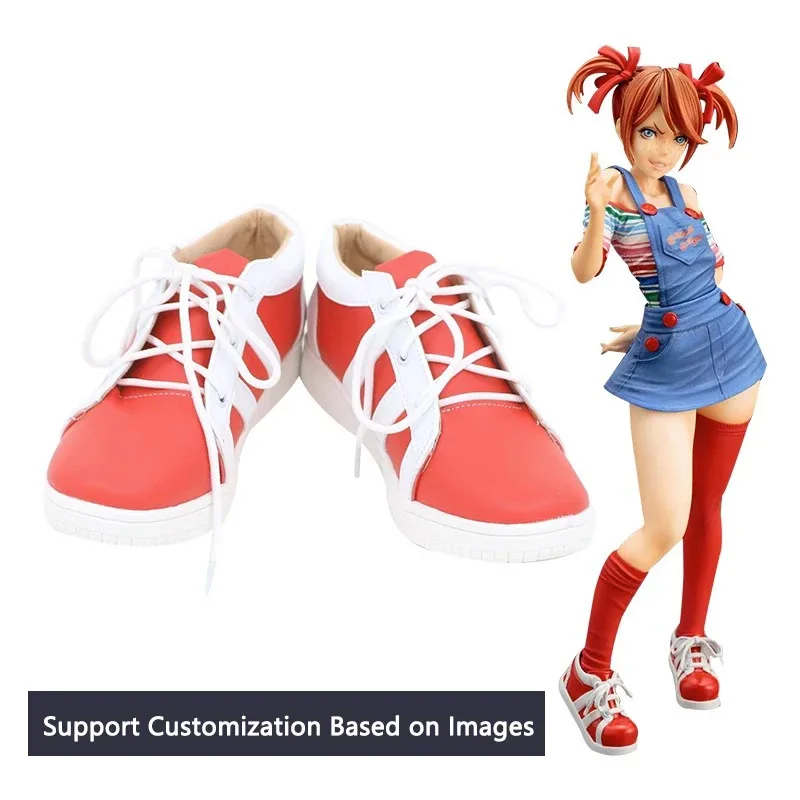 Zapatos de Cosplay de Chucky, juego de rol de película para niños, zapatillas rojas, soporte personalizado basado en imágenes