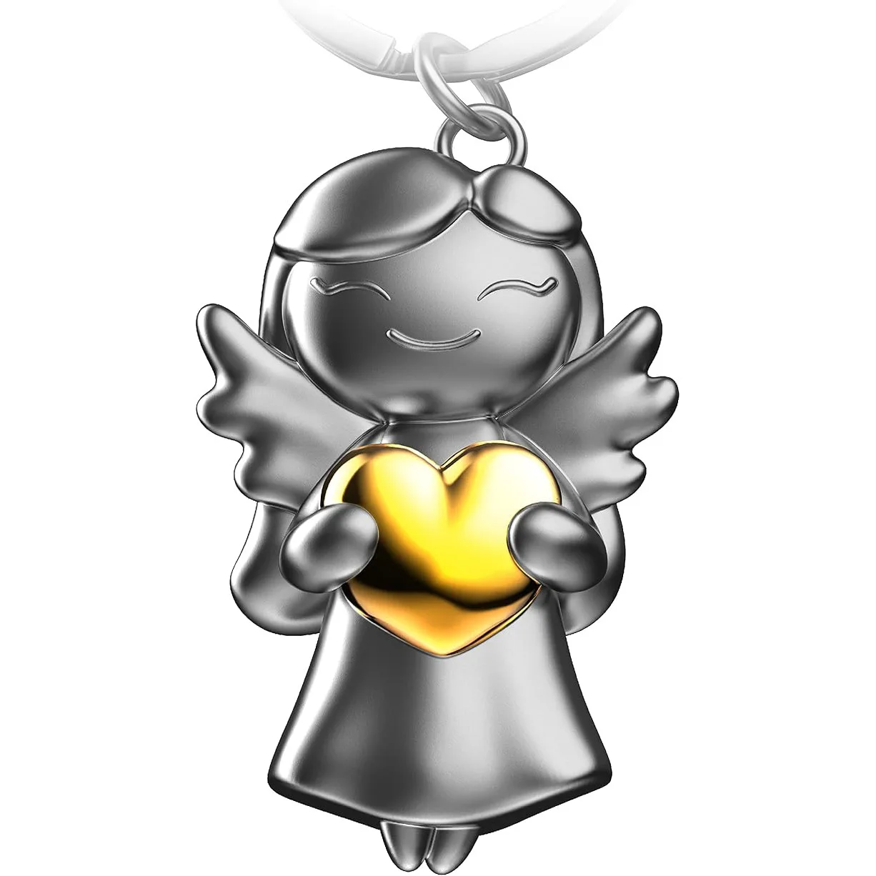 New Angel Keychain Cute Lucky Guardian Metal Pendant Carrier Love Gifts Heart for Girlfriend Car jewelry Keyring Drive Carefully