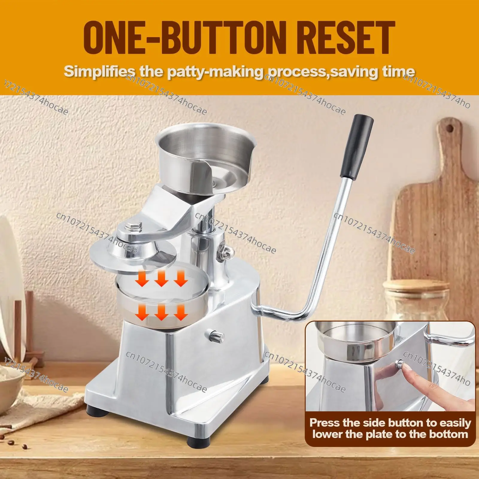 Hamburger Patty Maker Stainless Steel Hamburger Press, 1.4
