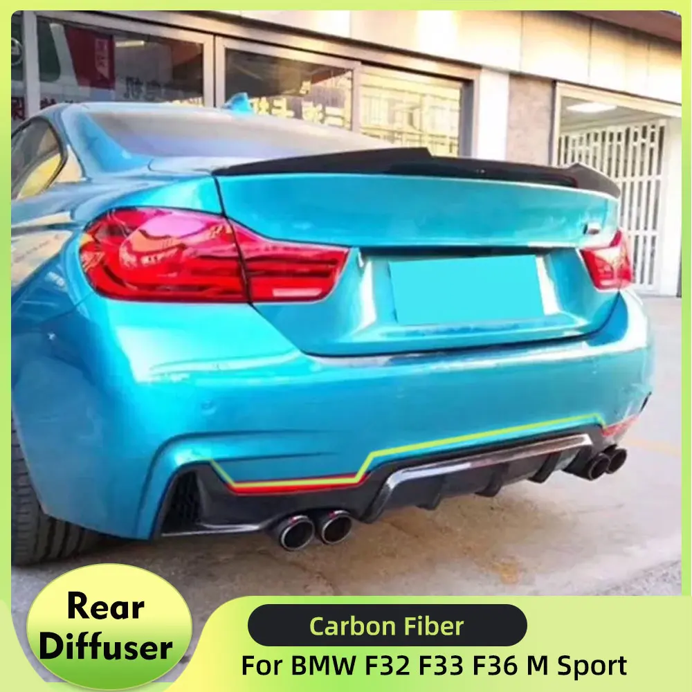 

Rear Bumper Exhaust Diffuser Lip for BMW 4 Series F32 F33 F36 M Sport 2014-2018 Rear Diffuser Lip Carbon Fiber/FRP/ABS Black