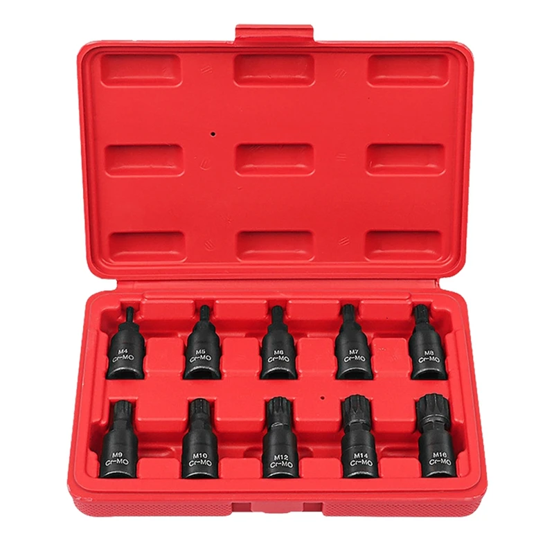 

10PCS 12 Point Socket Wrench Set Kit Universal 3/8 Square Drive Socket Set M4-M16 Socket Kit