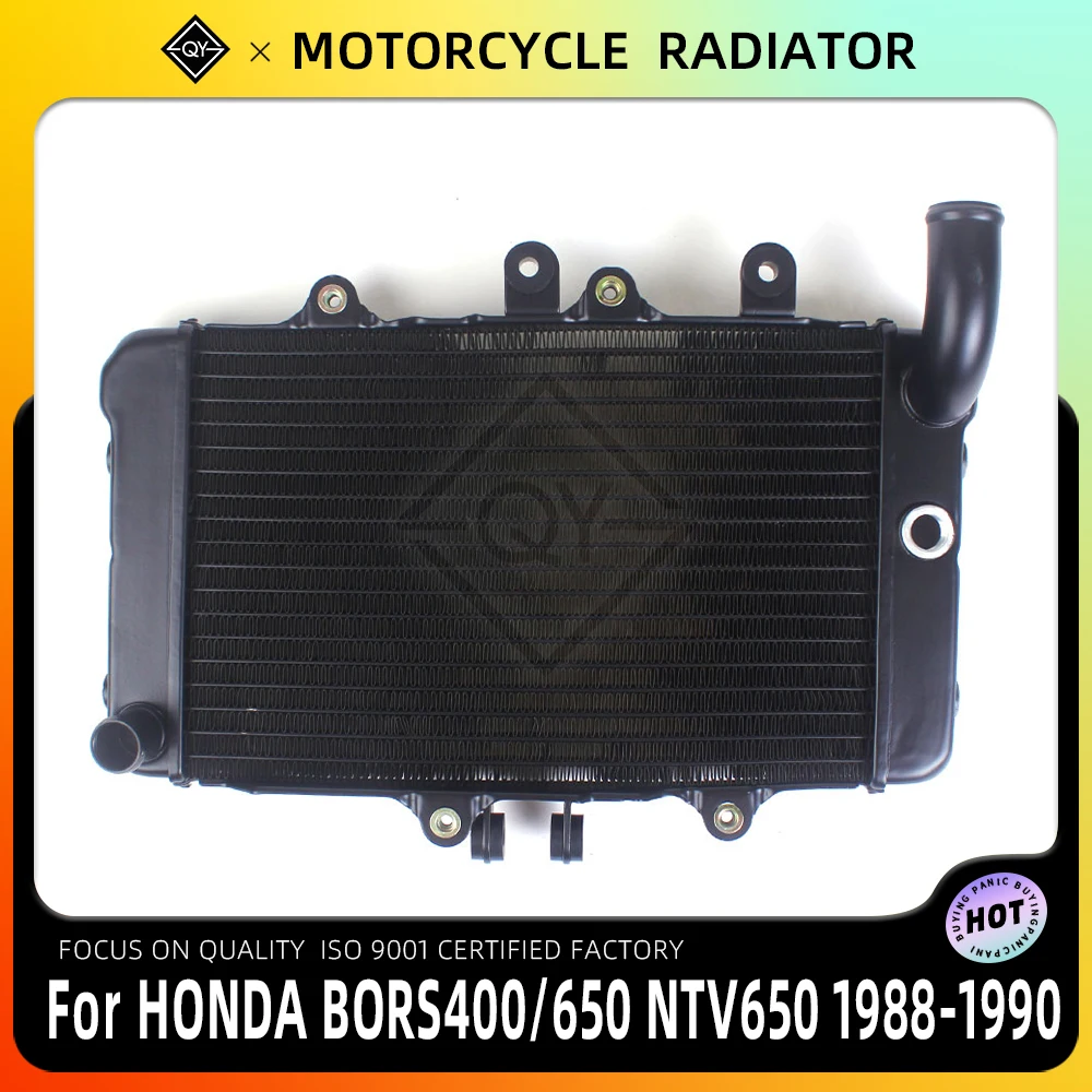 LQYL Motorcycle Aluminium Radiator Cooler Cooling Water Tank For HONDA  BORS400 BORS 400 650 NTV650 1988 1989 1990 88 89 90 