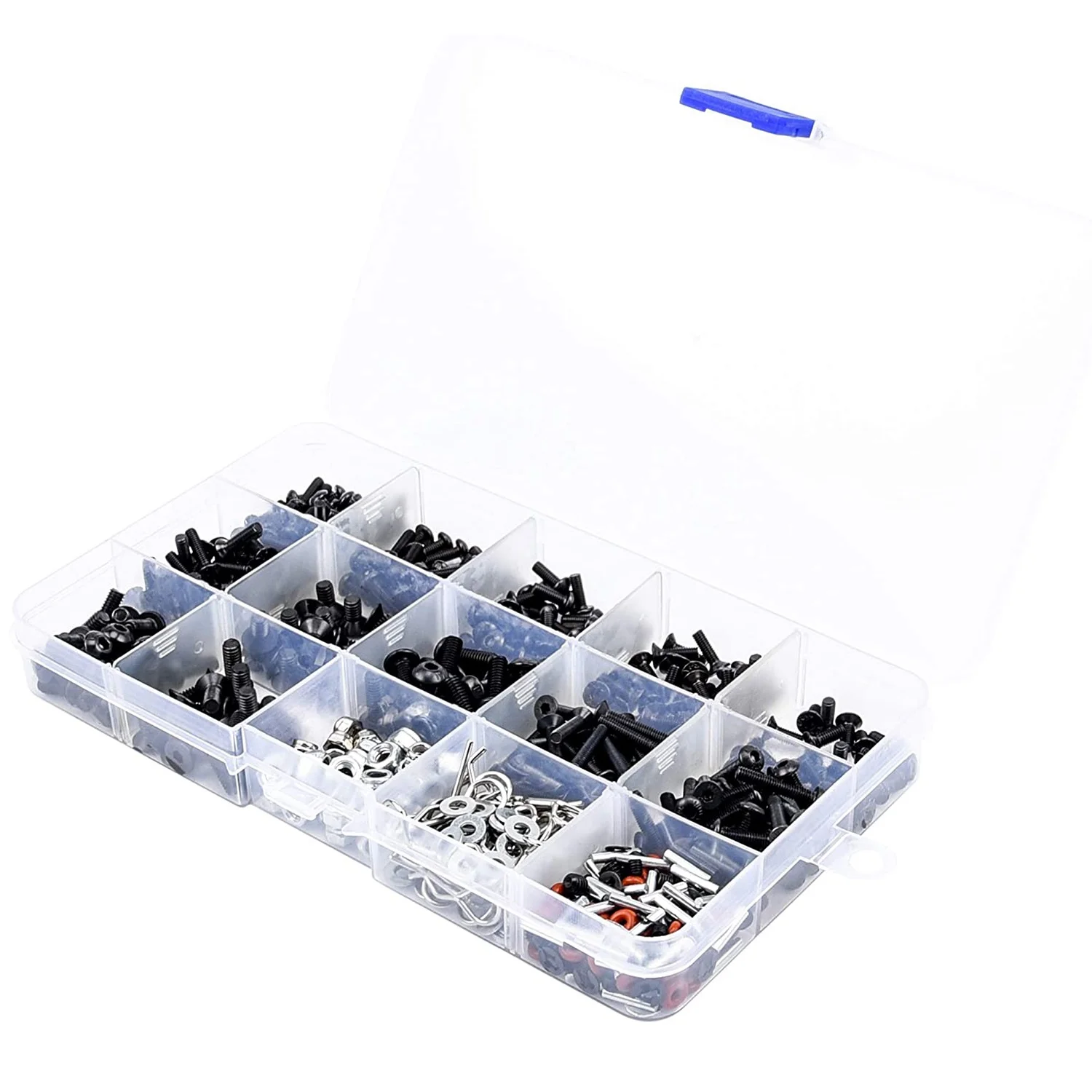 Excellent-500PCS RC Car Screws Kit M3 M4 Hex Screws Nut Shell Buckle RC Repair Tool Kit For Traxxas Arrma 1/8 -1/16 Scale RC Car