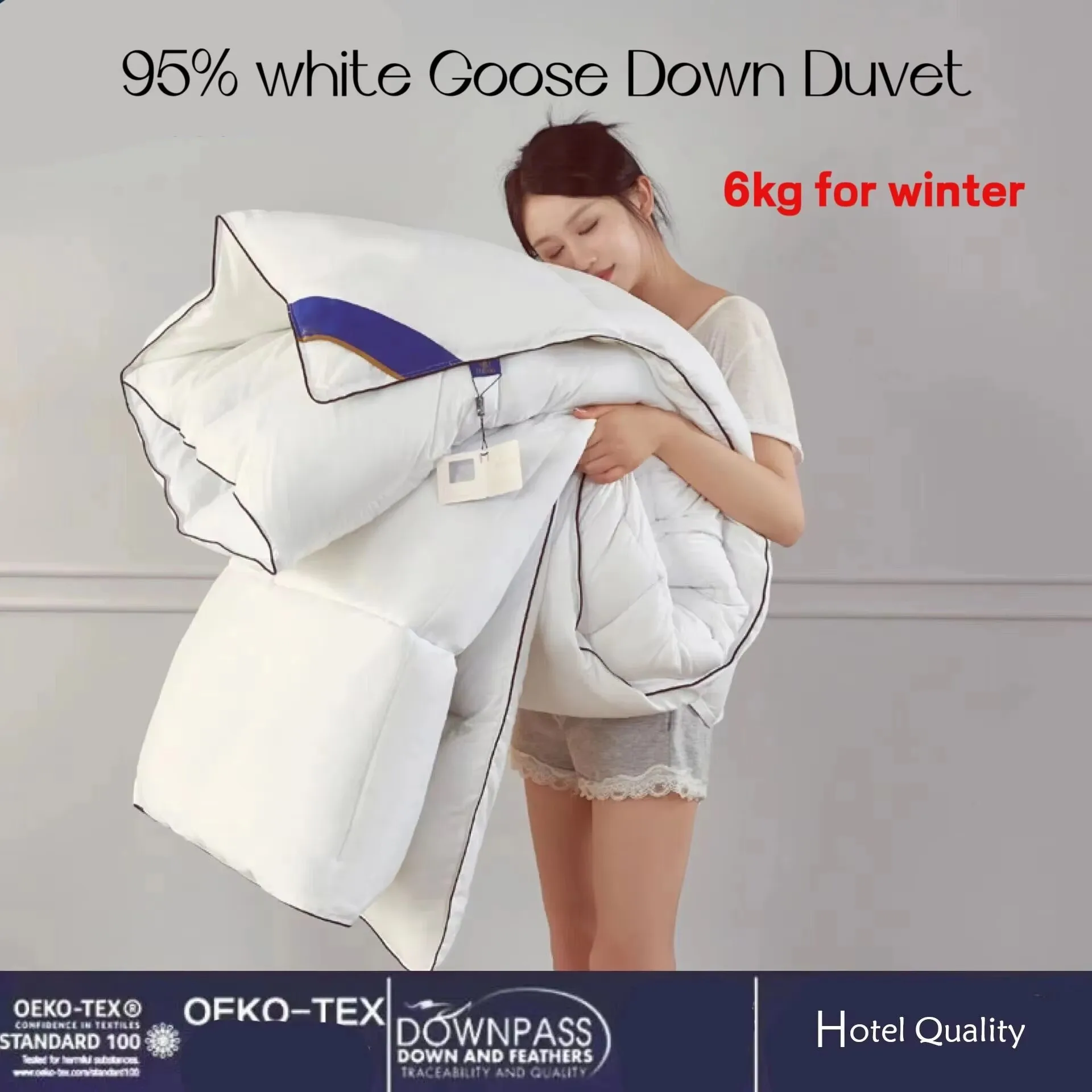 

95% белый гусиный пух, пуховое одеяло, весенне-осеннее одеяло, утолщенное теплое зимнее одеяло, односпальная двуспальная кровать, студенческое общежитие, кондиционер