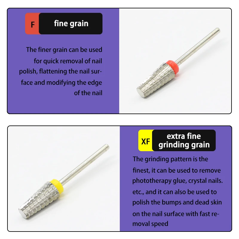 DDQ Silver 5 in 1 Tapered Flat Safety Carbide Nail Drill Bits rotary grinding Carbide Milling Cutter For Manicure Remove Gel