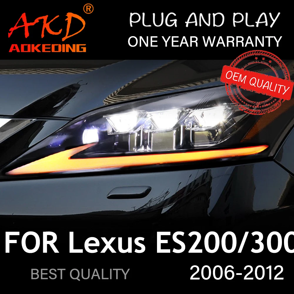 Headlight For Lexus ES200 2006-2012 Car автомобильные товары LED DRL Hella 5 Xenon Lens Hid H7 ES300 ES250 Car Accessories