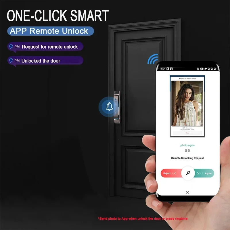 顔認識ドアロック,WiFiアプリ付きスマートフェイスID認識ロック,リモートアンロック,写真撮影