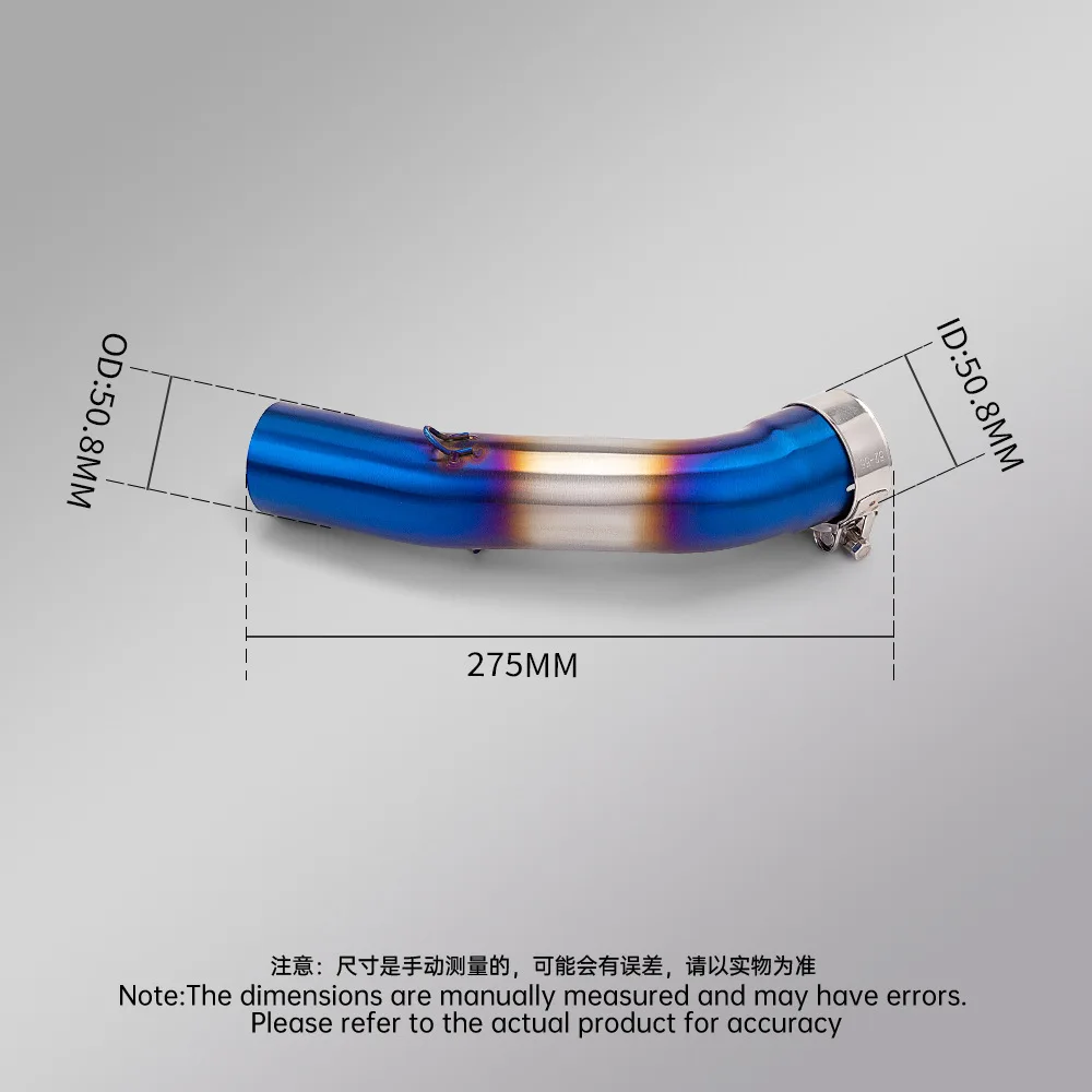 For KTM Adventure 250 390 2020-2024 Duke 390 250 390ADV Motorcycle Exhaust 51MM Mid Link Pipe Escape Slip-On With Blue Muffler