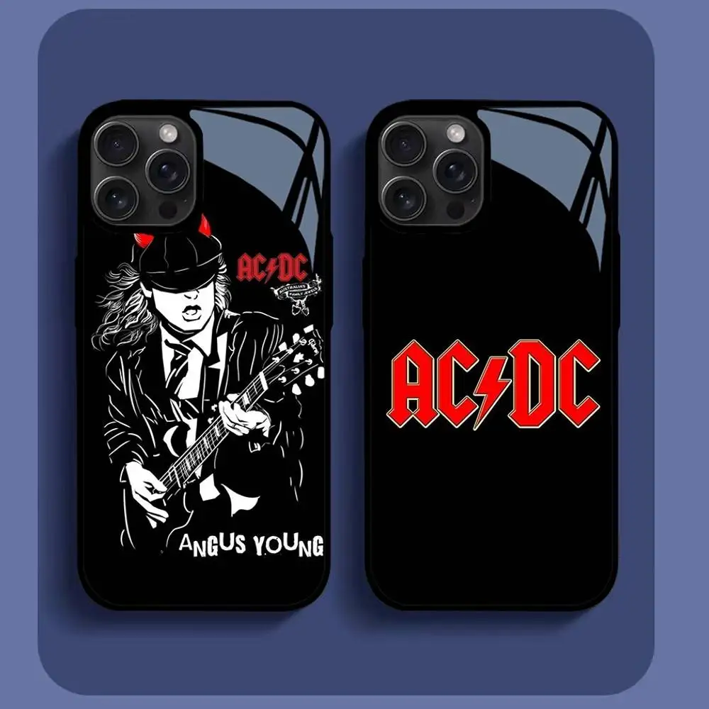 

AC ROCK DC Band Phone Case For IPhone16 15 14 13 12 11 Pro Xs Max Mini XR X 7 8 Plus Luxury Mirror Hard Funda