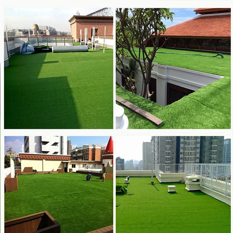 Artificial Grass Turf Fake Grass Lawn Carpet Outdoor Terrace Synthetic Mat Rug Indoor Exterior Garden Decorations Country House