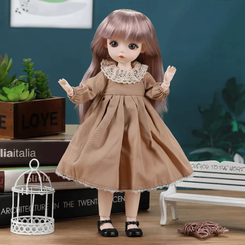طقم فستان بتصميم عصري مع أحذية، فستان جميل، ملابس بديلة، إكسسوارات قبعة، فستان أميرة، ملابس تغيير لدمى BJD