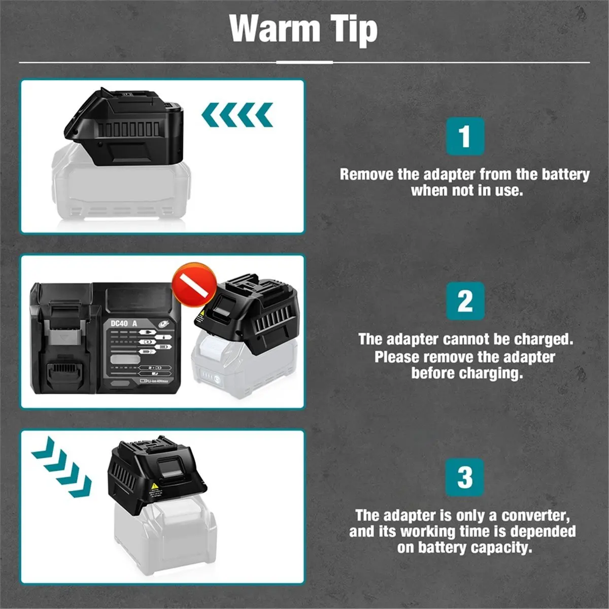 

Адаптер батареи для литиевой батареи 40 В BL4040 BL4025 BL4045 Преобразование на работу для аккумуляторного электроинструмента 18 В [2026 MOCC]