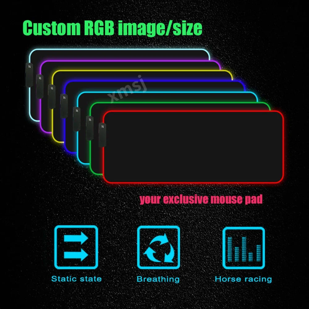 Imagem -05 - Diy Rgb Led Light Gaming Mouse Pad Hub Usb Multipurpose Custom Faça Você Mesmo Seu Logo Imagem xl Desk Mat Acessórios de Jogos