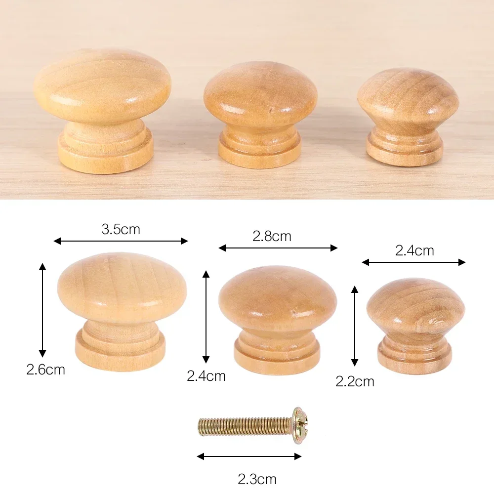 10/1 Stuks Ronde Houten Deurknoppen Kast Handgrepen Kast Lade Keuken Badkamer Mode Meubels Hardware Accessoires