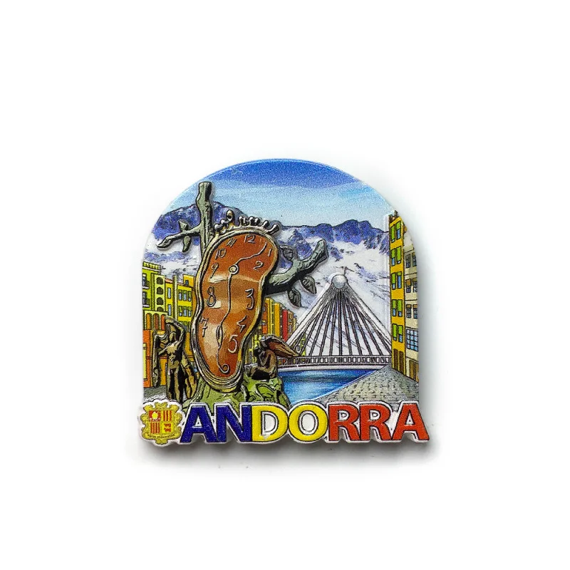 

Andorra Region Snow Mountain Landscape Cultural and Creative Magnetic Refrigerator Sticker Creative Travel Souvenirs Home Decora