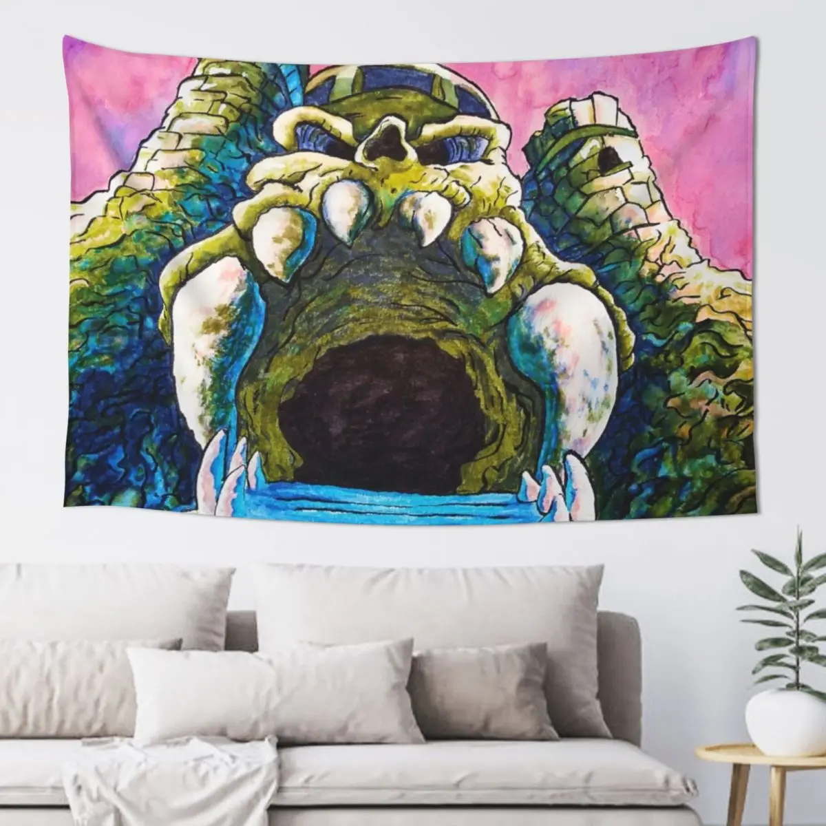 Castle Grayskull watercolor painting Tapestry Room Design Mushroom Wallpapers Home Decor Tapestry