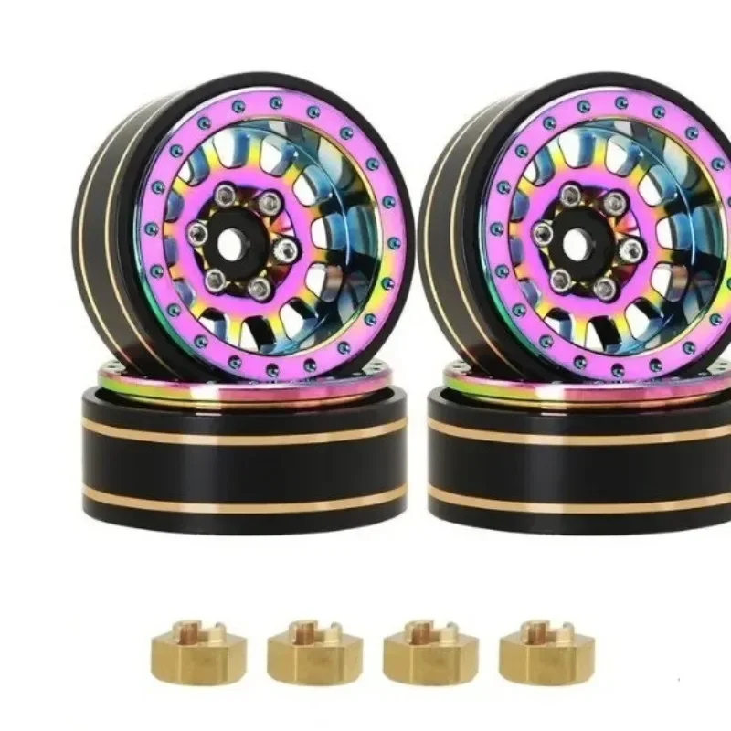 

Colorful Aluminum+brass 1.1" Beadlock Wheel Rims For 1/18 TRX4M 1/24 SCX24 AX24 FMS