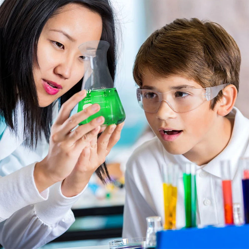 

2Pcs Laboratory Glassware 100ml Durable Odorless Experimental Flask No Bubbles Smooth Rounded Student Supplies