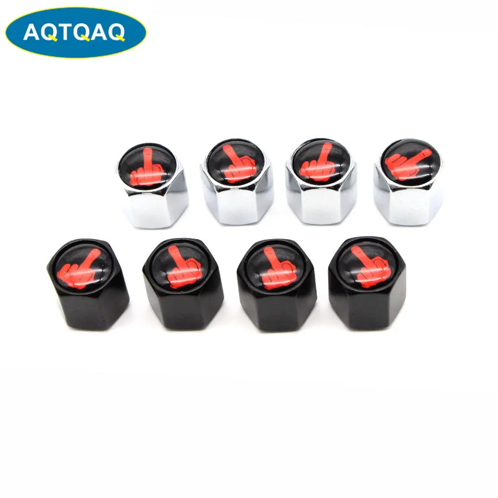 

4 Pcs/Set Zinc Alloy Middle Finger Style Tire Valve Stem Cap Tire Wheel Stem Air Valve Caps for Auto Cars