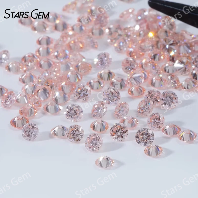 Melee Small Diamond 0.8mm to 3mm Round Brilliant Cut HPHT VS Lab Grown Diamond Vivid Pink Color Loose Gemstone = Jewelry Making