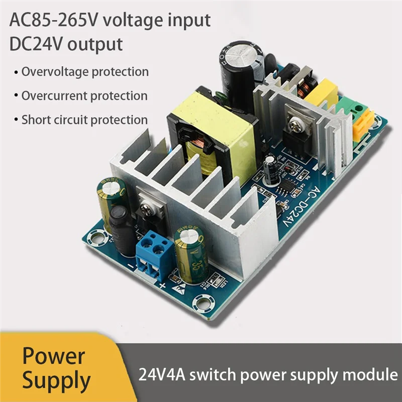 A01E-100W 24V 4A High-Power Switching Power Supply Board AC85-265V Universal 50HZ/60HZ AC-DC Power Supply Module