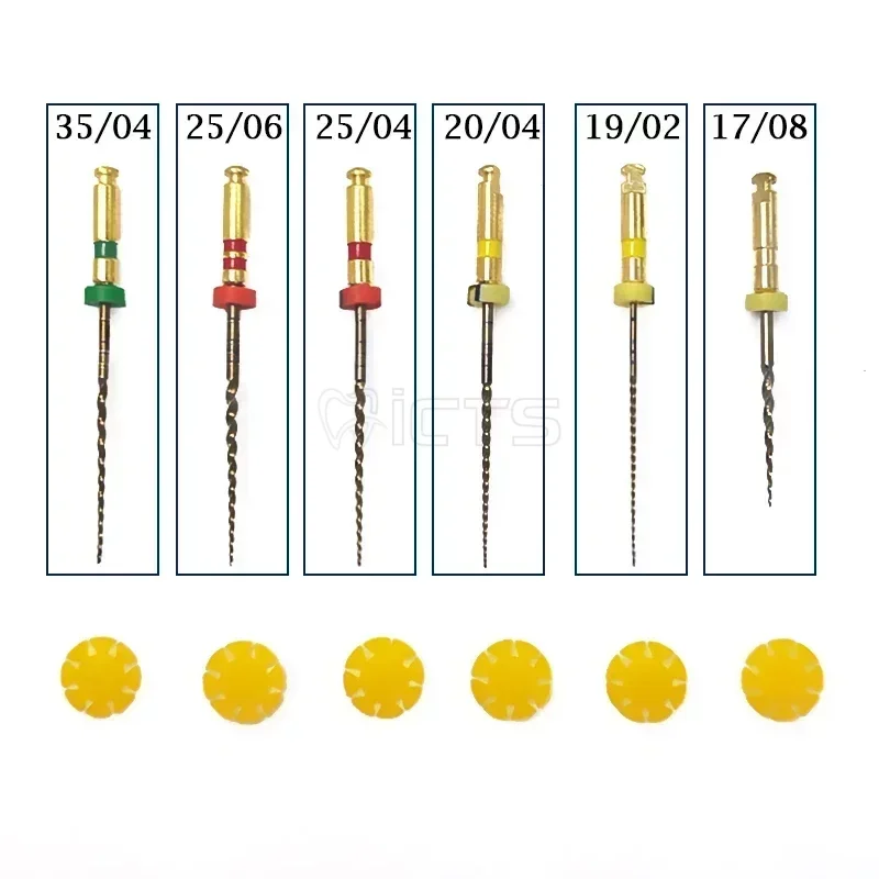 E-FLEX GOLD NiTi Rotary Files Safety Non-Cutting Tips, Ideal for Shaping Curved Canals, Auto-Polished for Smooth Transitions