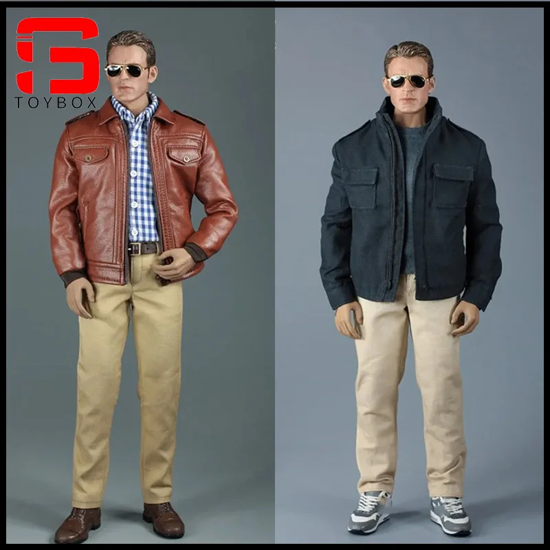 

VORTOYS V1017 V1018 1/6 Male Retro Leather Jacket T-shirt Pants Shoes Clothes Suit Clothes Model Fit 12'' Man Action Figure body