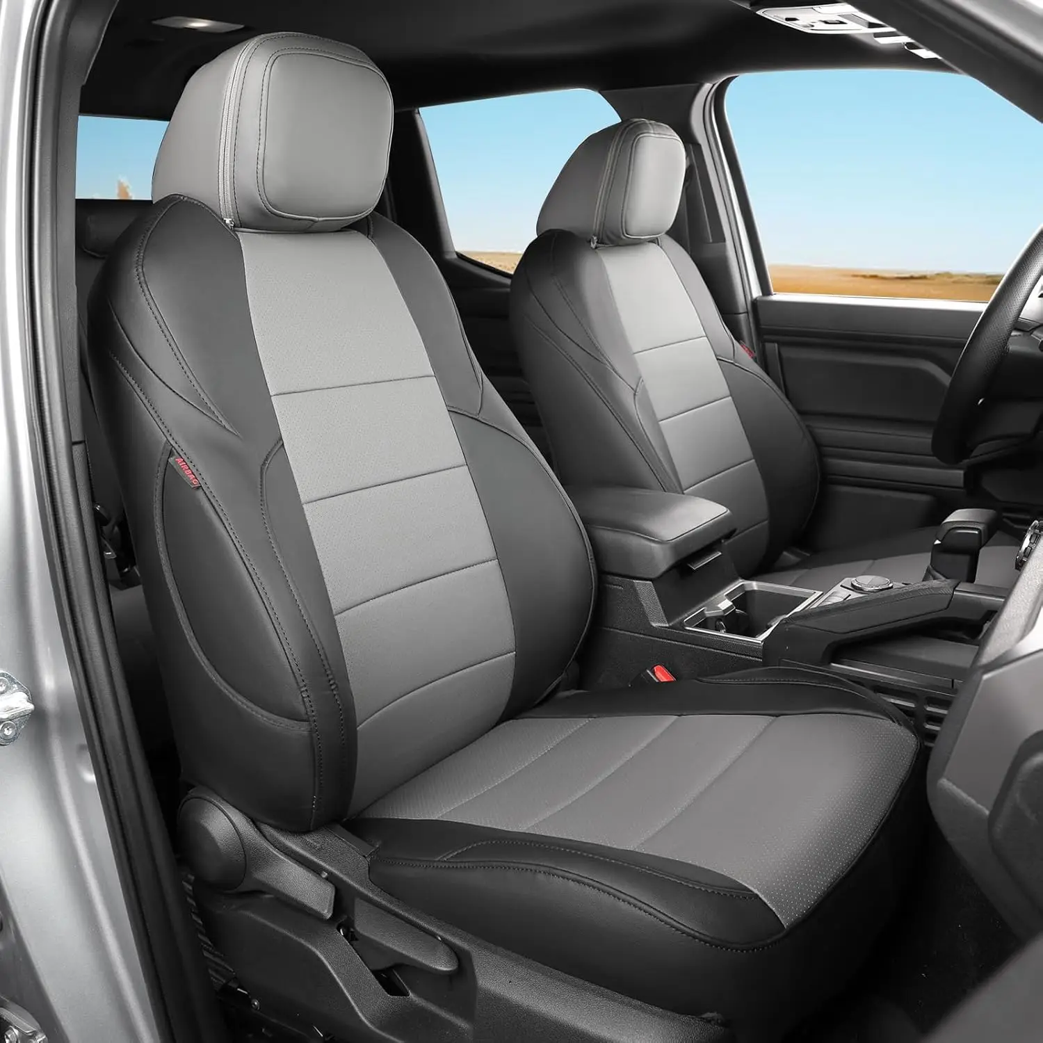 

Custom Fit Front Seat Covers for 2024 2025 Toyota Tacoma Double Cab SR,SR5,TRD Sport,TRD Off-Road,Limited,Full Coverage Leather