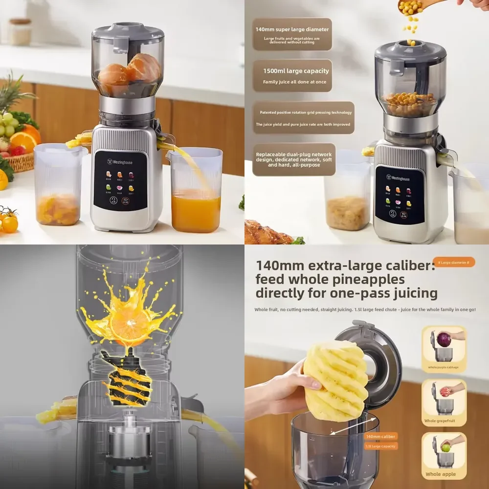 2026 Large Caliber Variable Frequency Juice Extractor for Home Use with Pulp Separation Fully Automatic Multi-Functional