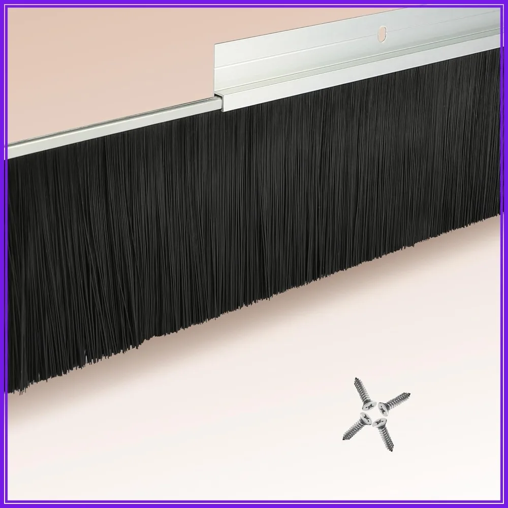 

3 Sets 4+0.91 Inch Door Brush Sweep Seal Kit for Garage Doors, 39.37 Inch Length, Easy Mounting, Multi-Floor Use