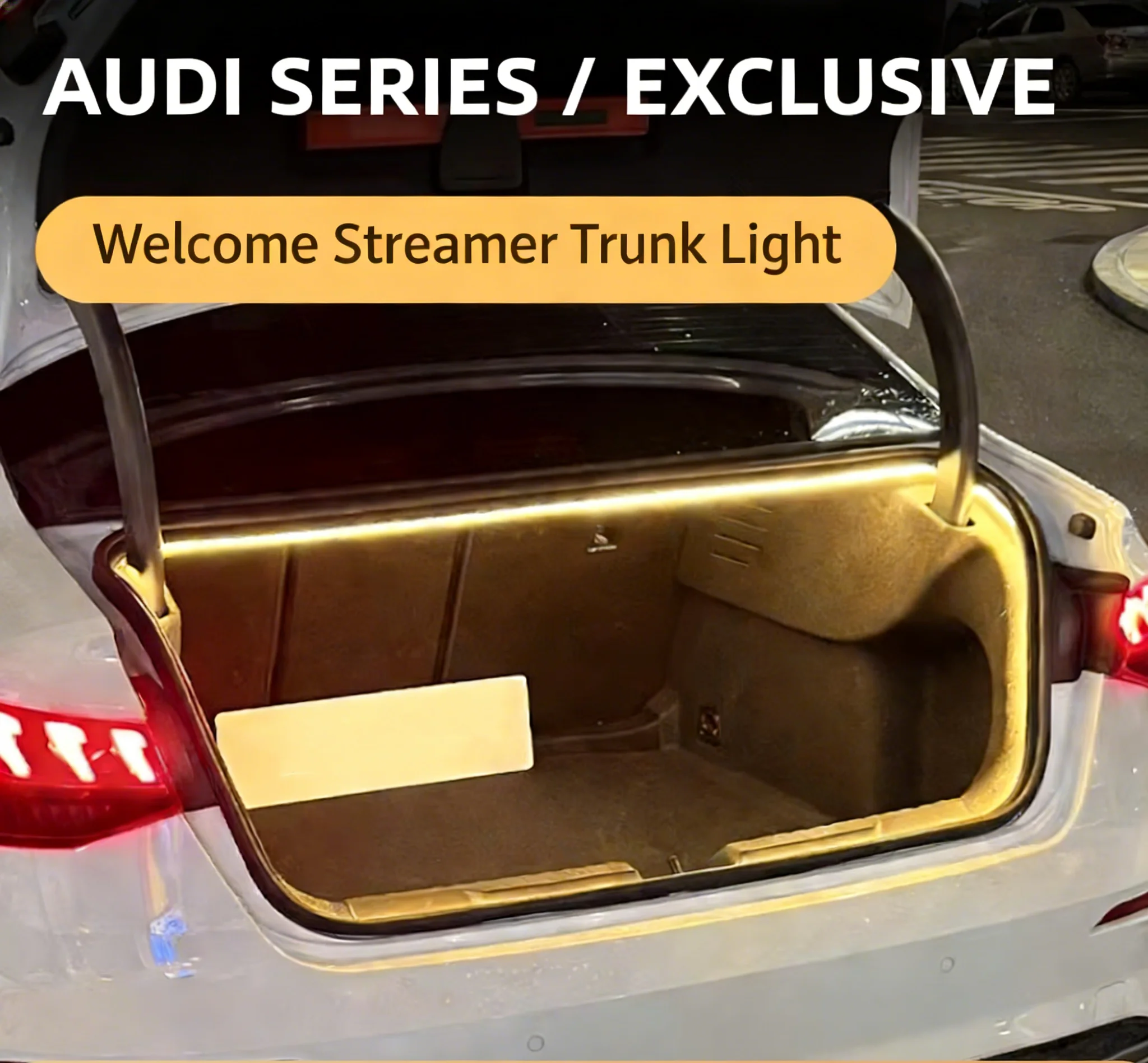 

For Audi A3 A4L A8 etc. Rear Trunk LED Light Bar White Warm White Car Trunk Modified Atmosphere Lamp