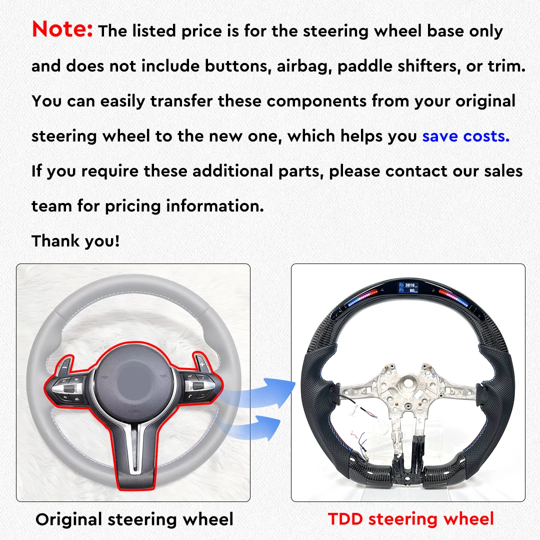 TDD Carbon Fiber customized smart Galaxy pro LED Steering Wheel for Hyundai SanteFe