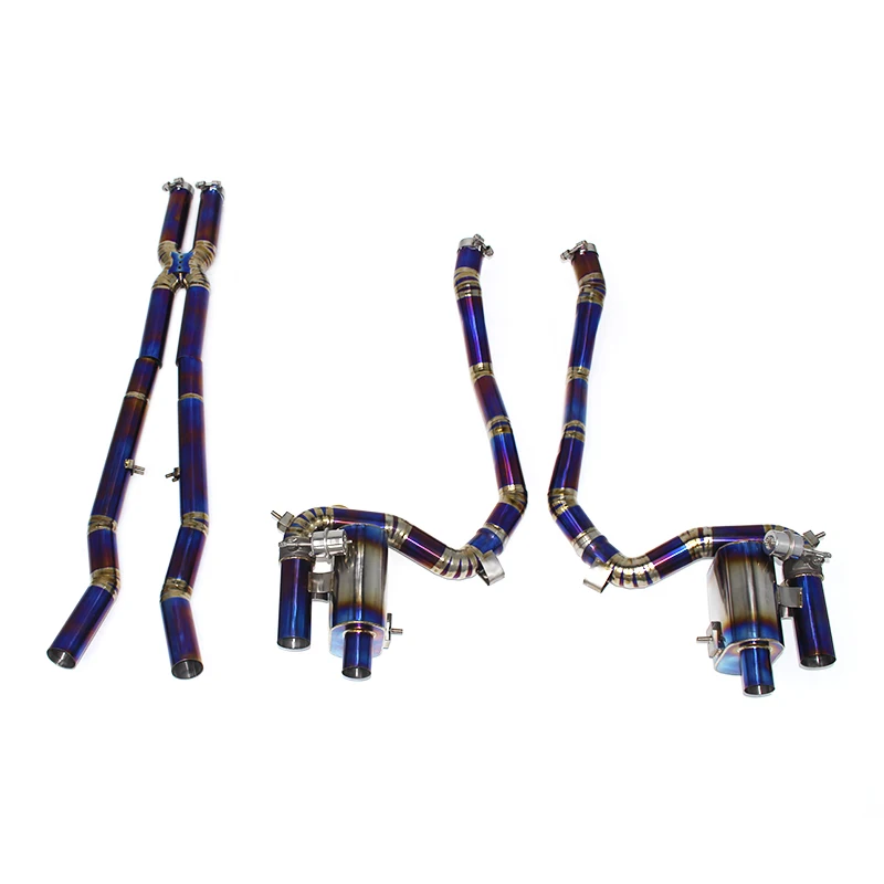 OEM Racing Car Exhaust Pipes For Ferrari FF 6.3 2011-2016 Titanium Muffler Vacuum Valve X Mid Pipes Catback