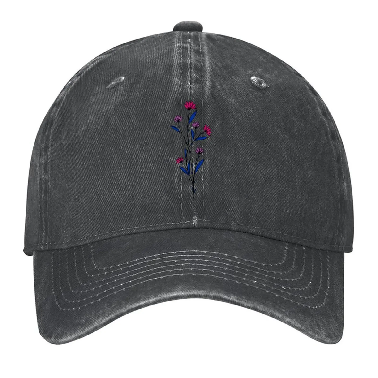 

Subtle Bisexual Pride Daisy Sprig Baseball Cap western Hat Kids Hat fun hats Golf Hat Man Girl Men's