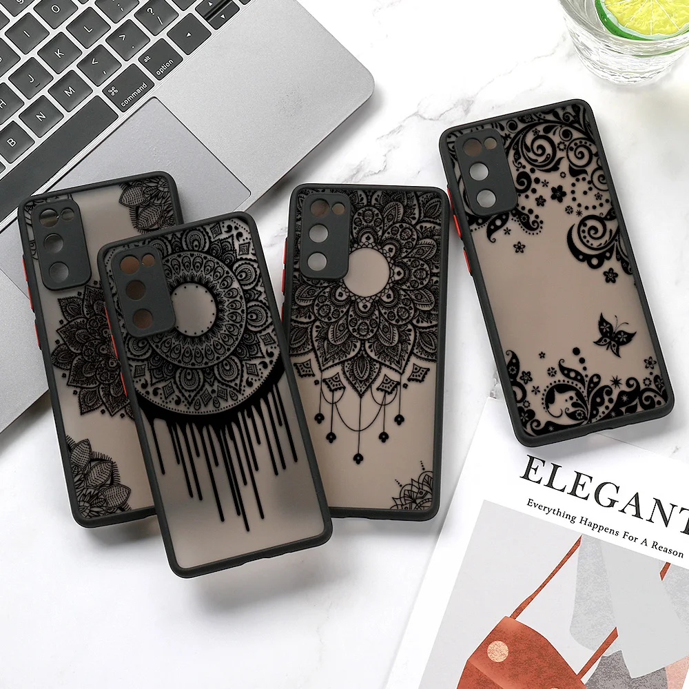 Mandala Case For Samsung A54 5G Case Samsung Galaxy S23 Ultra A53 A33 A52s S22 S21 FE S20 A12 A13 A34 A52 Hard Matte Cover Funda