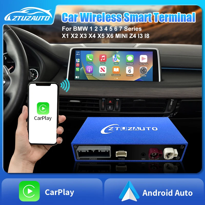 Wireless CarPlay Android Auto Decoder For BMW  1 2 3 4 5 7 Series X1 X3  X4 X5 X6 E70 F10 F15 F20 F25 F26 F48 F56 2004-2022