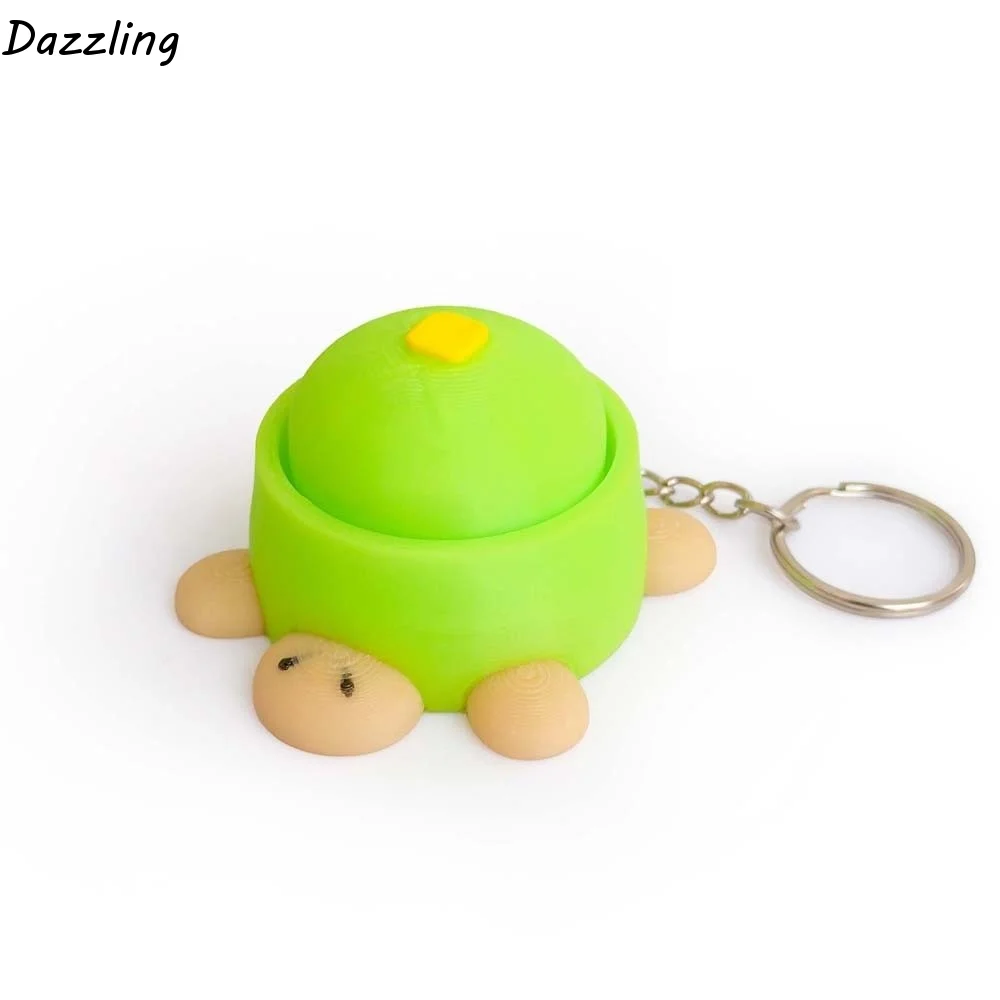 3D Printed Foods Clicker Key Chain Cartoon Tortoise Cat Paw Pendant Button Henhouse Key Ring Simulation Cake PLA Sensory Clicker