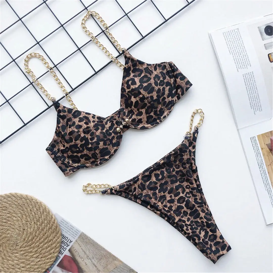 Sexy High-Cut-Bikini mit goldener Kette, Damen-Badebekleidung, zweiteiliger Bikini-Set, Badeanzug mit Bügel, Badebekleidung, Badeanzug, Modell V1646 – Detail 28