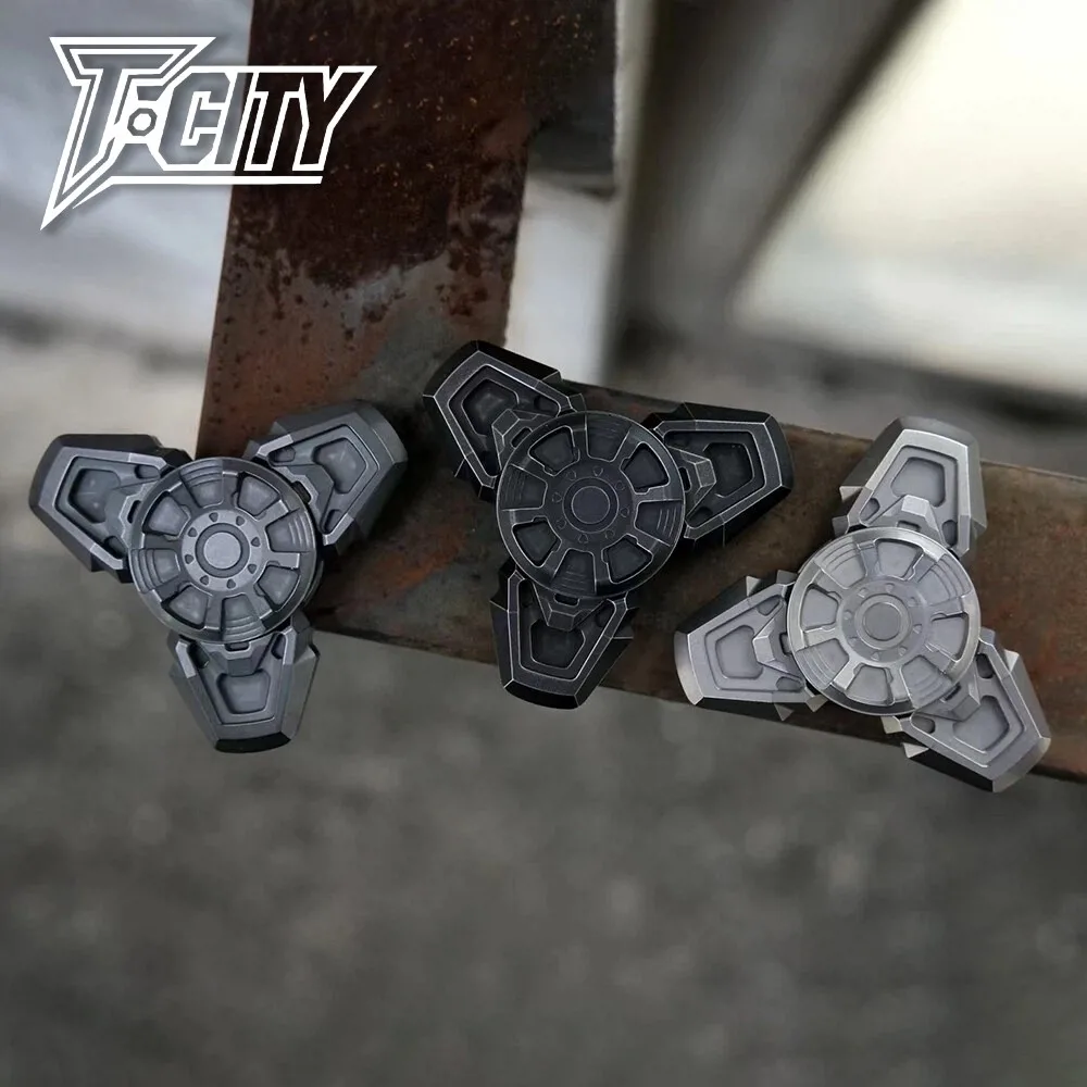 Spinner antystresowy T.CITY-EDC Exusiai, styl mecha science fiction, żyroskop, stal nierdzewna, tytan, cyrkon, spinner antystresowy