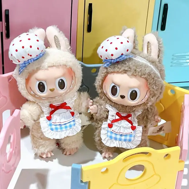 Labubu الملابس الشيف سلسلة 2 قطعة = قبعة + المئزر/مجموعة ملابس لطيف ل Labubu أفخم دمية تأثيري اللعب منزل ل هدية عيد ميلاد ﻿