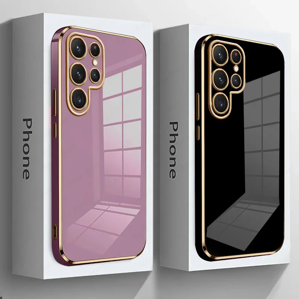 

Мягкий противоударный чехол для телефона с роскошным покрытием для Samsung Galaxy S25 S24 Ultra Plus FE A06 A16 A55 A35 A25 5G TPU Protect Back Cover